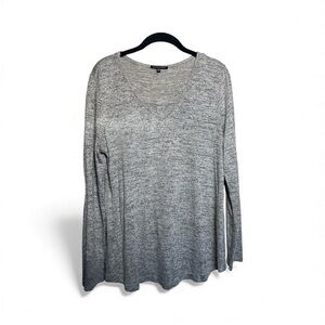Light Gray V-Neck Women's Top